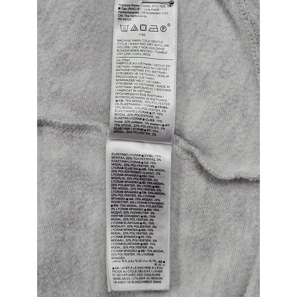ATHLETA Purana Wrap Sweatshirt Med Hoodie Draped Pullover Modal Blend Light Gray